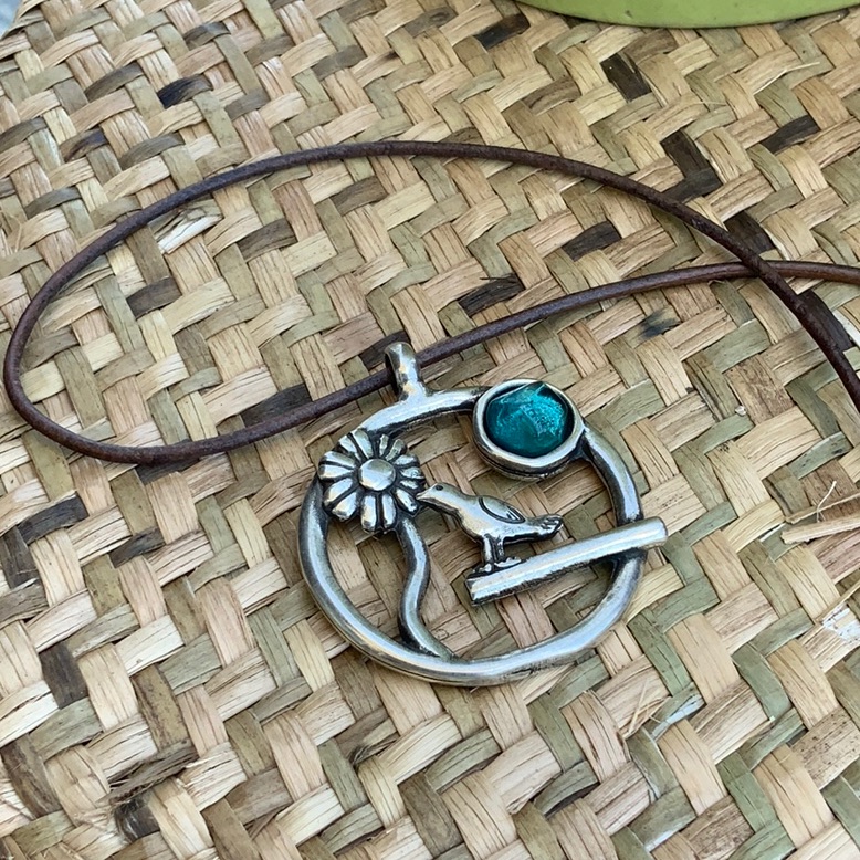Bird/Flower Pendant Necklace